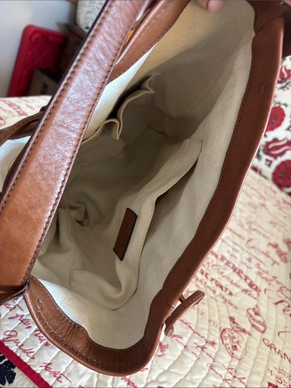 Authentic Vintage Salvatore Ferragamo Cognac Brown Leather Hobo/Bucket Bag - Picture 14 of 16
